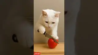 ASMR cat cutting staberry 🍓#viral #cat #catvideos #shortsvideo #aivideo #funny #ai #funniestvideo