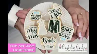 Bride and Groom Cookie Stencils | How To Stencil Cookies | Confection Couture