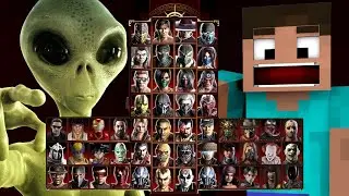 Mortal Kombat 9 - ALIEN & STEVE MINECRAFT - Expert Tag Ladder - Gameplay @(1080p) - 60ᶠᵖˢ ✔