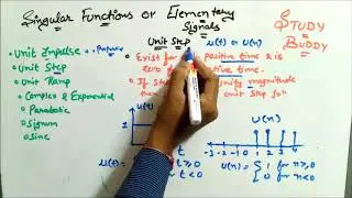 Singular function Part 1 - Unit step Signal , Unit Ramp signal