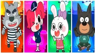 Telis hop game, LITTLE WOLF 🆚️  SHERIFF PAPILLON 🆚️ LITTLE ROBBIT 🆚️ DOBIE. did you like ❤️❤️❤️