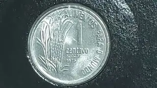 Moeda de 1 CENTAVO FAO ano 1975. Valor atualizado.
