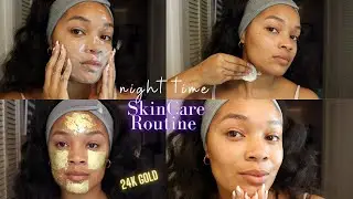 Esthetician's Night Skin Care Routine | 24K Gold Facial Glowy Skin 2021
