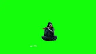 Royalty FREE    The Grim Reaper playing the flute of death in green screen