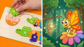 Puzzle Time! 🧩 Let's Watch These Baby Animals Grow Up! 🐛🐊