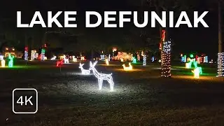 Walking Tour Around Lake DeFuniak at Night &ndash; Florida 4K POV