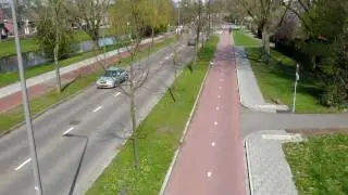 Segregated cycle path in the Netherlands