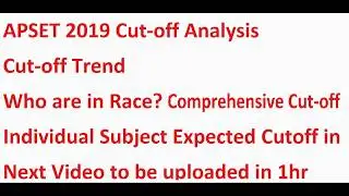 APSET 2019 Cutoff Analysis