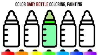 BABY BOTTLE Color & Painting 🥰Clipart baby bottle Easy Drawing And Coloring