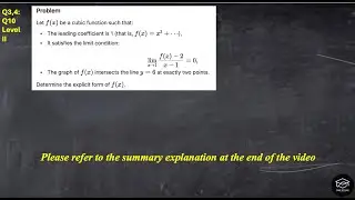 Q10: Challenging Cubic Function Problem | Limit, Turning Points, and Graph Intersection