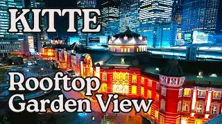 Amazing view of Tokyo Station and trains from above, and it's free! | KITTE Rooftop Garden, Tokyo 🇯🇵