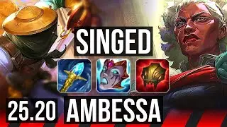SINGED vs AMBESSA (TOP) | Quadra, Legendary, 14/3/12, 700+ games | KR Master | 25.20