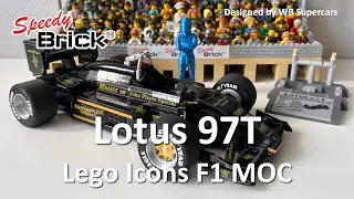 Lego F1 Icons 16th scale MOC. Build & Review of WB Supercars awesome 1985 Lotus 97T Formula One car
