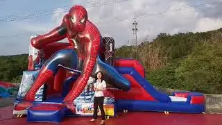 Outdoor Commercial Kid Obstacle Toboggan Gonflable Combo Bouncer Water Slide Jumper Spiderman Inflat