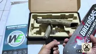 WE Glock 18C (2 tone) black and brown Airsoft toy gas type automatic - 358 fps lakas 