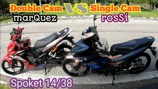 Honda Rs150r Vs Yamaha Y15... test spoket 14/38