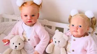 Rutina de gemelas con bebés reborn Kiraz y Tobiah | Ada Sweet