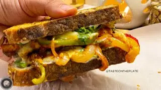 Vegetarian Sourdough Fajita Sandwich Recipe! Breakfast sandwich recipe