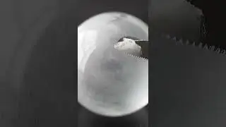 Slicing the Ice sphere 🌍❄️🔪#IceCuttingASMR.