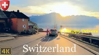 Driving Switzerland 🇨🇭 | From Glion to Montreux 4K | Angry Drivers
