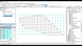 Creación de malla y puntos de sondeo. Tools Create Fishnet and Generate Points Along Lines de Arcgis