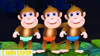 🎶 [1 MIN LOOP] 5 Little Monkeys Sound Variations Remix 🐒 | Fun Music Beats for Kids @MonkeyRhymesHub