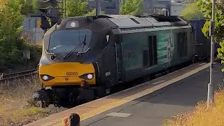 68005 'Defiant' Passing Larbert Working 4D47 Inverness DRS - Mossend Down Yard DRS