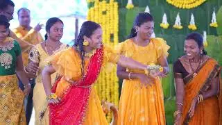 Traditional Telugu Wedding l Haldi Ceremony | Managala Snanam Highlight of Rajitha
