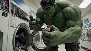 Hulk washing clothes 