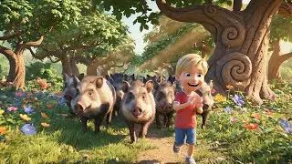 Five Little Peccaries Oink Oink Oink | Nursery Rhymes for Kids & Baby Songs