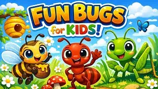 Cute insect Adventures for Kids! 🐝🐞 Friendly Insects Animation#KidsLearning #rhymesforkids
