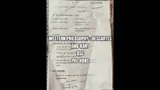 WESTERN PHILOSOPHY | DSC | PHILOSOPHY HONS| REGULAR | 16|12|2025 | SEM 3 | DU | NEP #studymaterial