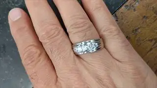 1 Ct. Classic Five Stone Channel Set Men's Wedding Ring - TwoBirch TB-GR-0021-WG-L