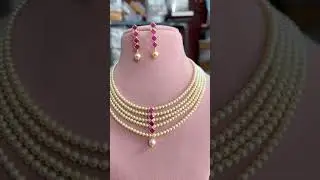 beautiful pearl step chain with Ruby stones 👌👌only 500/-💐💐
