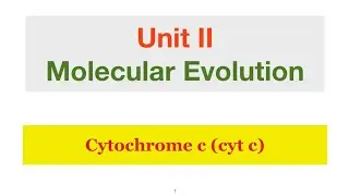 Evolutionary Biology: Unit II: Cytochrome c