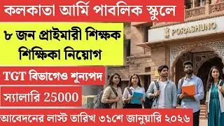 Army Public School Kolkata Teacher Recruitment 2026 | PRT TGT Balvatika Vacancy | APS Kolkata