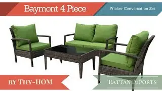 Baymont 4-Piece All Weather Wicker Conversation Set by Thy-Hom