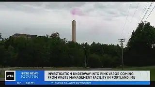What's causing pink vapor to come out of waste management facility in Maine?