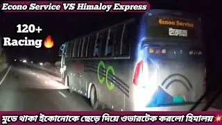 ইকোনোকে ছেড়ে দিয়ে ওভারটেক করলো হিমালয়💥Himaloy vs Econo//Thrilling Bus Driving||Bd Bus Race||