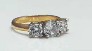 18ct. gold clad 2 ct. t.w . Trilogy Ring