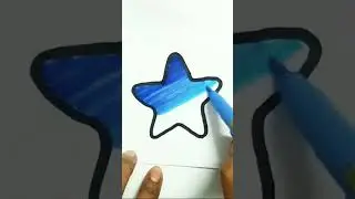 Colouring Star //#shorts #satisfying #star #kavishaartandcraft