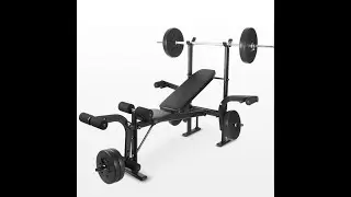 Strongway Multi Gym   Adjustable Weight Bench with Barbell Rack (Foldable)