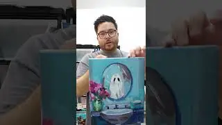 Ghost in The Bathroom Mirror Oil Painting by Artist Jose Trujillo