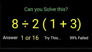 OPEN CHALLENGE FOR YOU: 1 or 16 ?ONLY FEW ABLE TO ANSWER THIS I BODMAS MATHS CONCEPT@EASY SOLUTIONZZ
