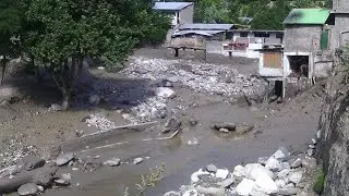 Floods in various areas of Chitral The road is completely closed Two people were killed  30/07/2024