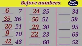 Before numbers | What comes before | Number learning | Learn basic math for kids