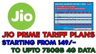 JIO Prime New Tariff Plans Explained | Unlimited Rs. 149, 303, 499, 999, 4999, 9999 Plans