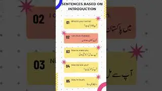 5 Daily Sentences on Introduction | English to Urdu Translation | #shorts  #urdu #learnenglish