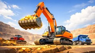 Massive Gold Mining Operation⛏️🚜| Excavator Loading Gold Ore | CONSTRUCTION VEHICLES