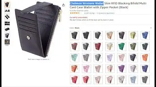 Chelmon Womens Wallet Slim RFID Blocking Bifold Multi Card Case Wallet with Zipper Pocket (Black)